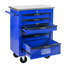 Chariot à outils 6 tiroirs pour garage, chariot roulant en métal avec roues, noir et bleu, verrouillage par clé, - chariot de rangement pour atelier à glissières de tiroir-1582267954
