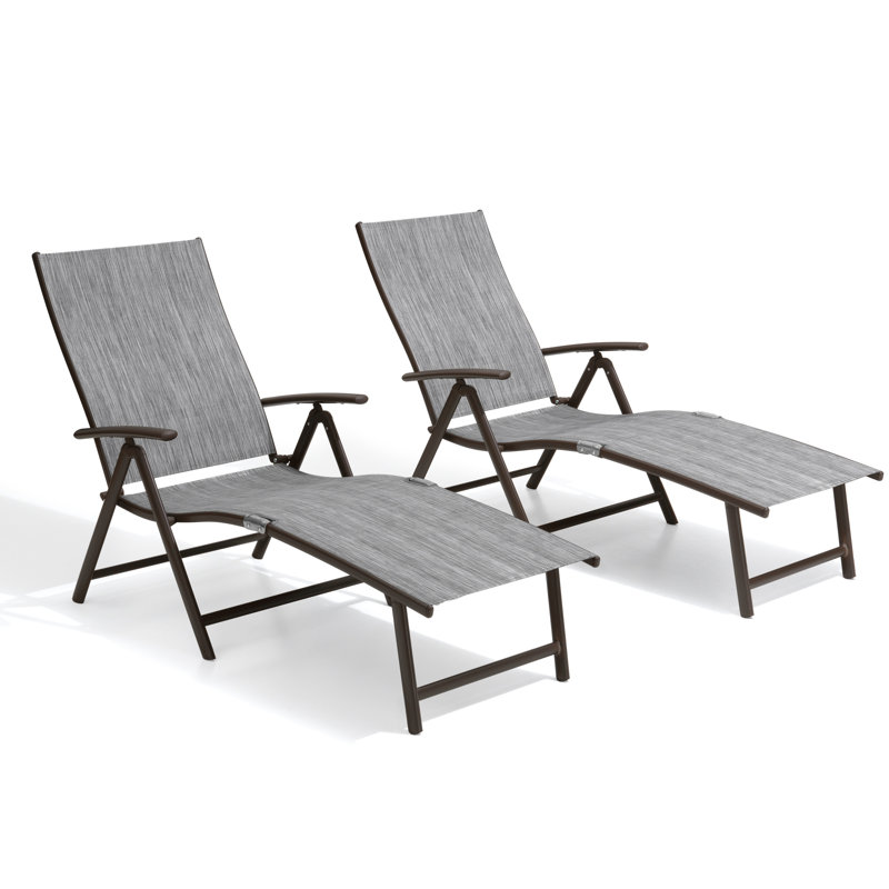 Cllgone 45" Long Reclining Steamer, Black/Grey