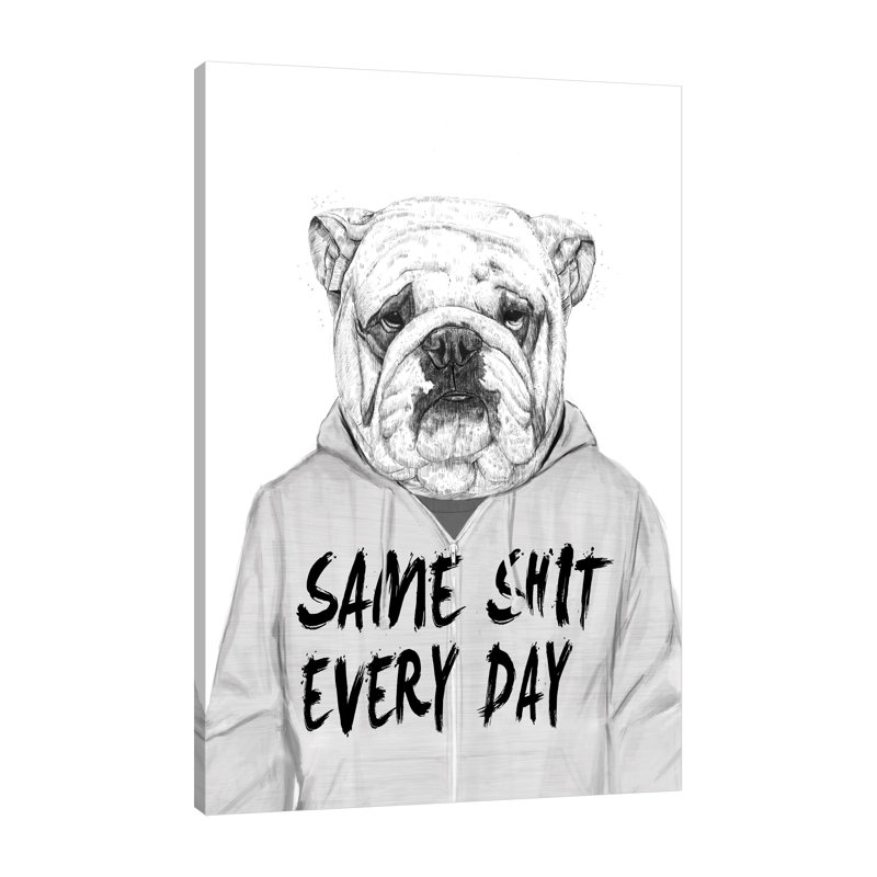 " Same Shit Everyday " by Balazs Solti, Wrapped Canvas, 48" H x 32" W x 1.5" D
