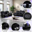 Ensemble de 2 fauteuils inclinables modernes en cuir avec port USB, DEL et console de recharge sans fil-114281423