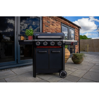 Norfolk Grills 4 - Burner Countertop and Portable Liquid Propane Grill with Side Burner