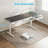 L-Shaped Standing Desk With Integrated Charging Station, Height Adjustable Desk With Four Wooden Drawers, Standing Desk With Memory Controller-115064062