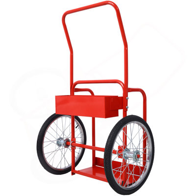 Large Dual Oxygen Tank Cart Dolly Double Cylinder Cart, 20"  Pneumatic Wheels Includes Two Fastening Belts
