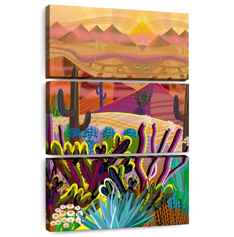 Alvord vibrant cactus désert, H 32 po x l 20 po