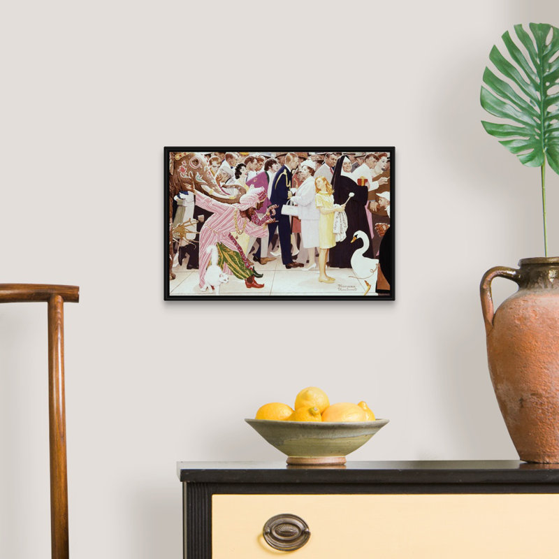 Art mural sur toile The samedi People, Cadre flottant noir, H 14 po x l 20 po x P 1,75 po