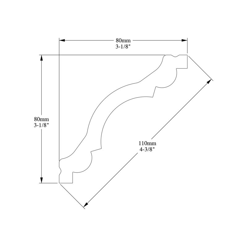 3.13'' H x 78'' W x 3.13'' D Plastic Crown