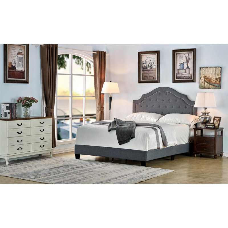 Fenno Upholstered Standard Bed, Full/Double, Gray