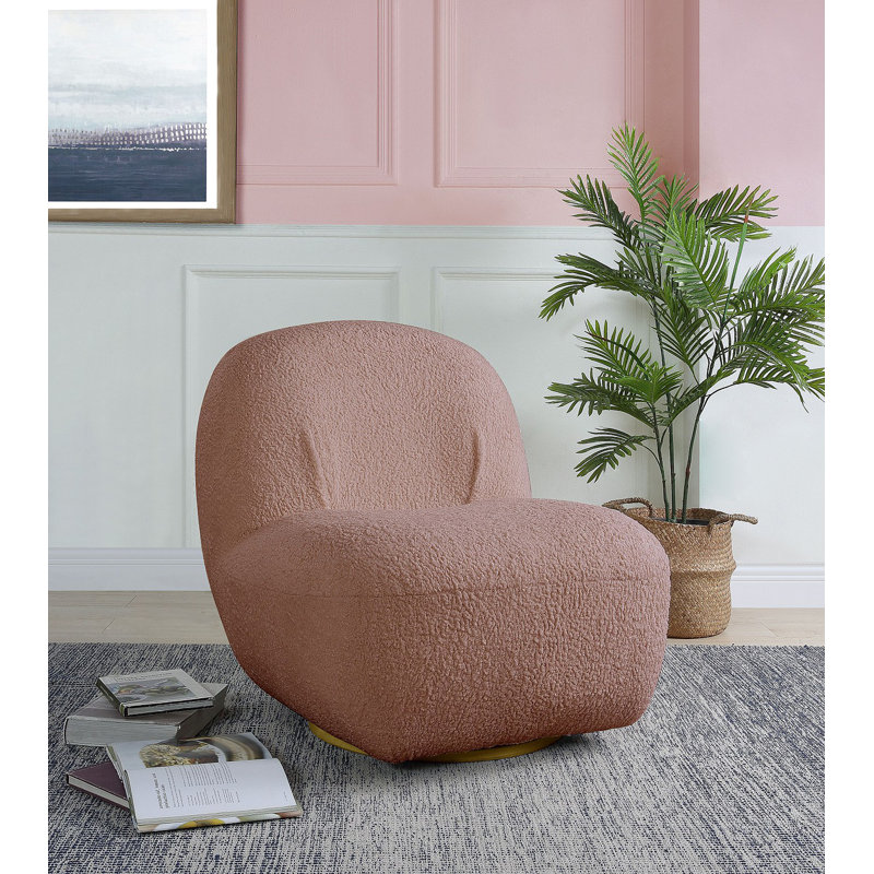 Chaise d'appoint rembourrée avec pivot , Rose