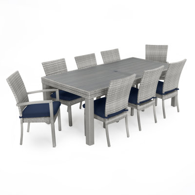 Cannes 9 Piece Dining Set with Cushions