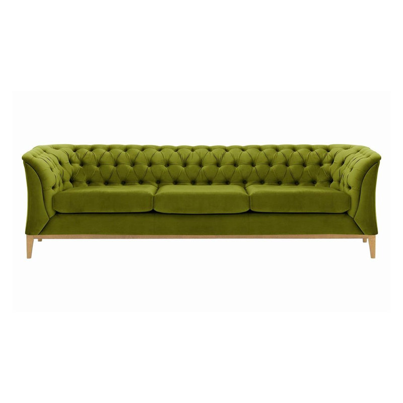 Burnham Velvet 3 Seater Sofa, Dark Green