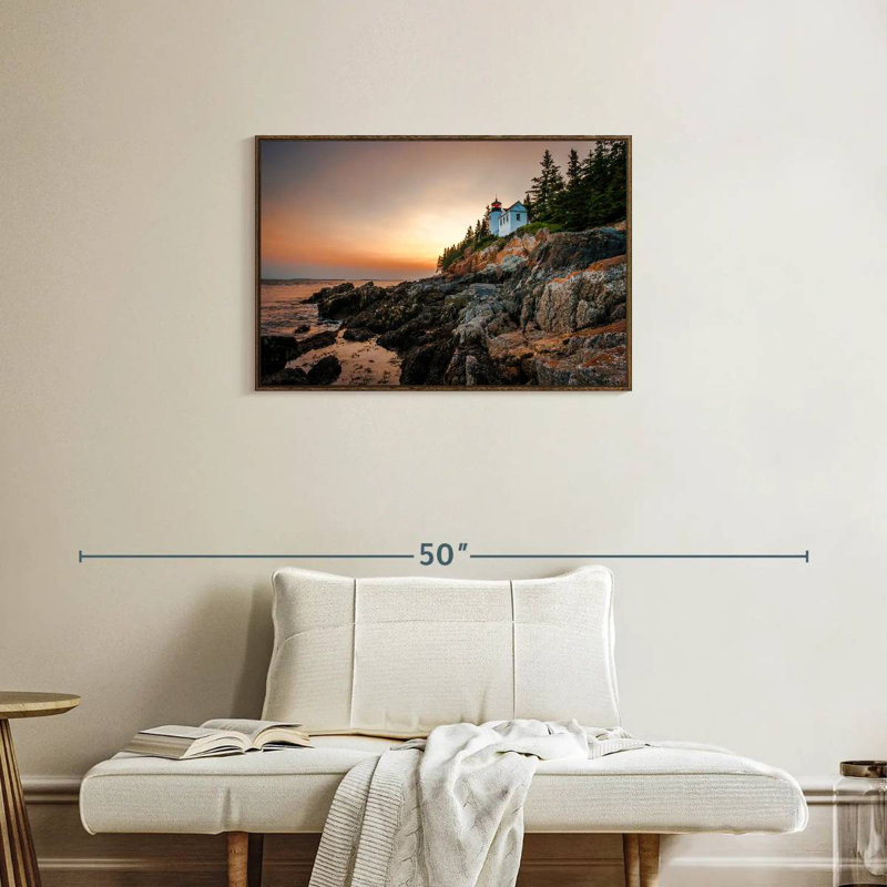 Phare de Bass Harbor, Cadre flottant noyer, 31 po x 21 po