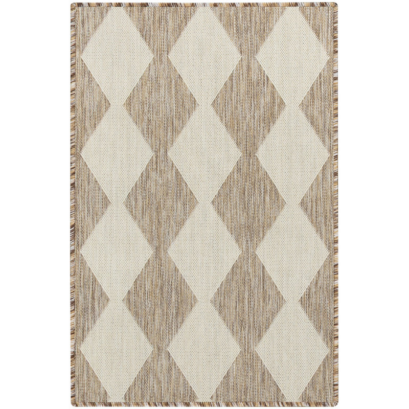 Rectangle Positano Indoor/Outdoor Area Rug, Beige, Rectangle 2' x 3'