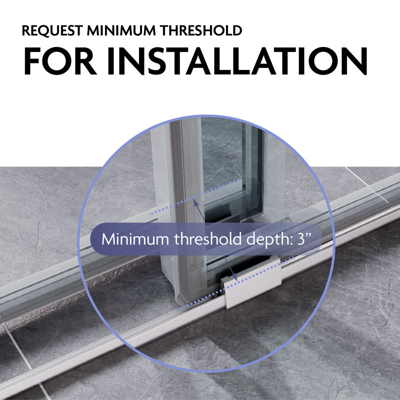 62" - 66" W x 77" H Frameless Double Sliding Tempered Clear Glass Shower Door |3/8" (10 mm) Thickened Tempered Glass | Easy Clean Coating | Stainless Steel Hardware | Leak-Resistant Water Seal