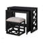 Ensemble de bureau et tabouret polyvalent avec bureau roulant, 2 ports de chargement USB et finition noire pour les espaces de travail modernes-585516080