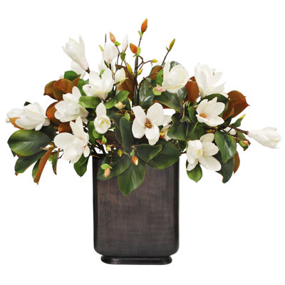 Magnolia In Footed Rectangle Vase