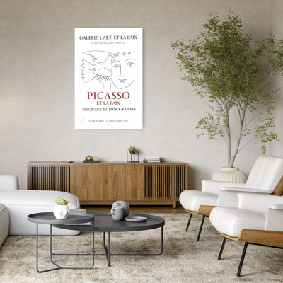 Peace Dove Portrait Abstract Classic Elegant Bird Nature Portrait Wall Art Print 1 Piece Wrapped Canvas Wall Art
