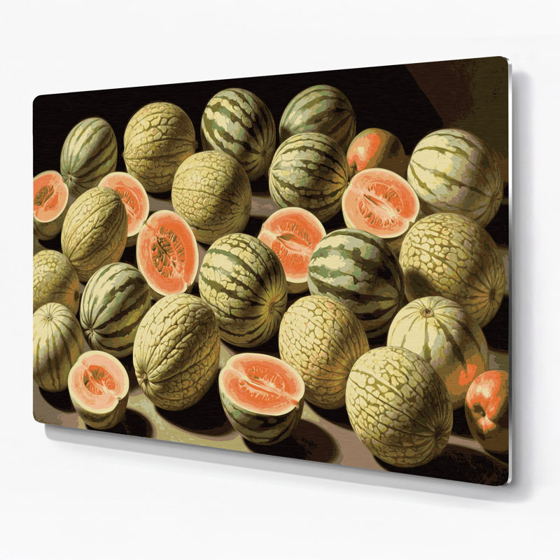 «Fruit Crenshaw Melon», art mural en métal, H 11 po x l 14 po
