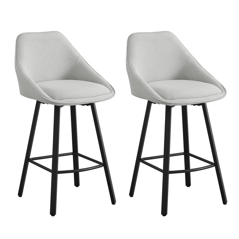 Modern Dining Bartools Stools, Light Gray