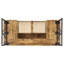 Bureau rustique couleur muscade à 4 tiroirs avec piètement traîneau et structure métallique, apportant une touche chaleureuse et naturelle à votre bureau, hauteur de 77,5 cm (30,5 pouces), offrant un soutien fiable pour une utilisation au bureau.