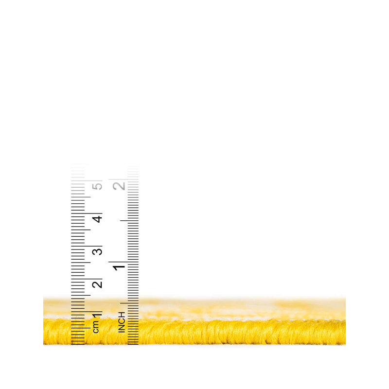 Yellow and Ivory Floral Flat Woven Outdoor Runner Rug