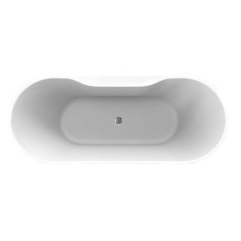 67'' x 28.38'' Freestanding Soaking Acrylic Bathtub, Chrome