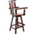 Ergonomic Rustic Bar Stool In Brown - 360 Swivel, Fir Wood, Decorative Star For Cafe, Bistro Use Swivel , Pub, Dining Room