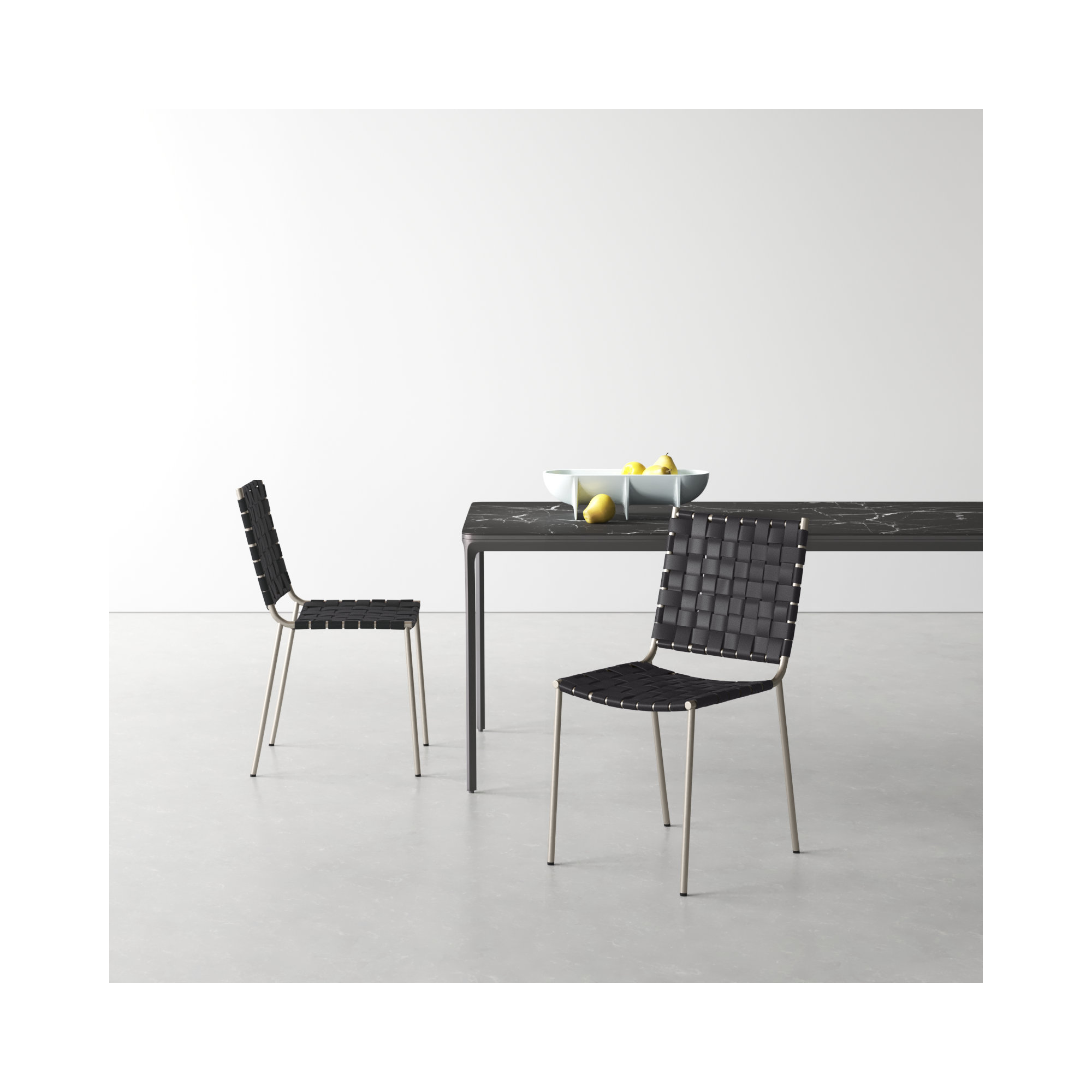 Ryland Upholstered Side Chair, Black, Silver