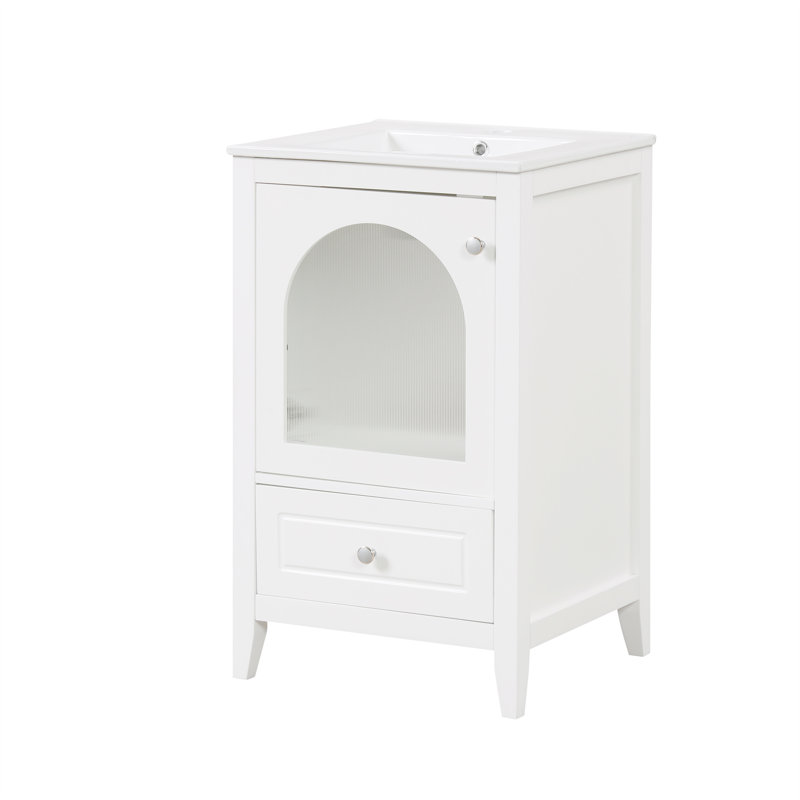 Meuble-lavabo 20 po avec lavabo, Blanc