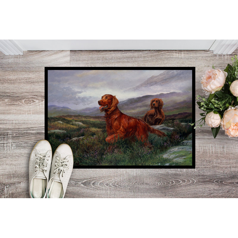 Paillasson d’extérieur antidérapant Walsenburg Irish setters, Rectangle 2 pi x 3 pi