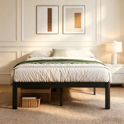 Cadre de lit King Size 45,7 cm (18 po), plateforme métallique robuste, sommier non requis, grande capacité de charge, montage facile