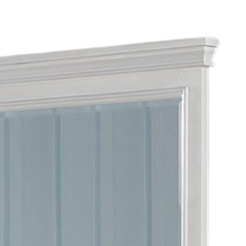 Miroir de commode Lile, cadre en bois massif gris 42 po, Blanc