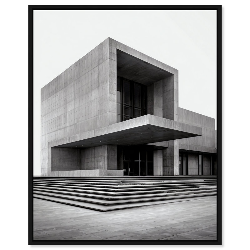 Structural Solitude Architecture Canvas Print by Oliver Gal, Black Frame, 16 x 20, 25"H x 31"W, Black Floater Frame