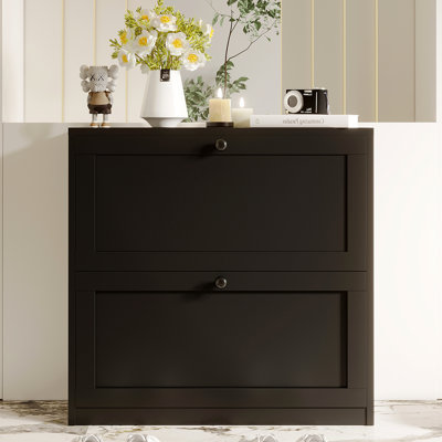 Whalan Shoe Storage Cabinet with 2 Flip Drawers