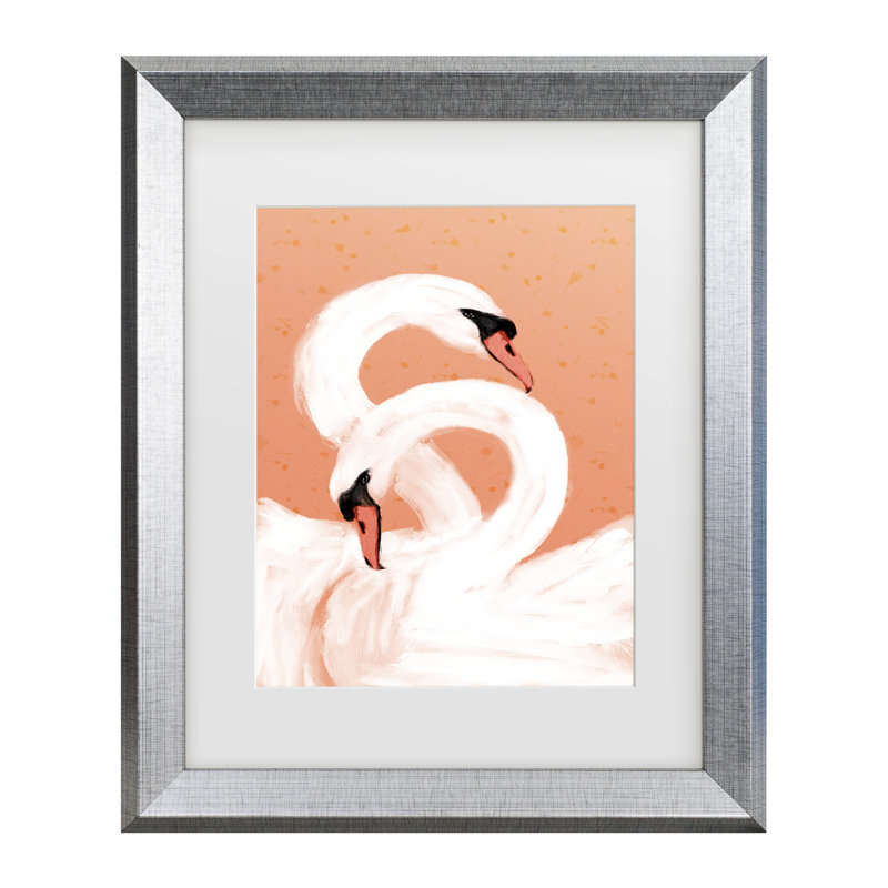 Bolog Treechild Swans Matted Framed Art