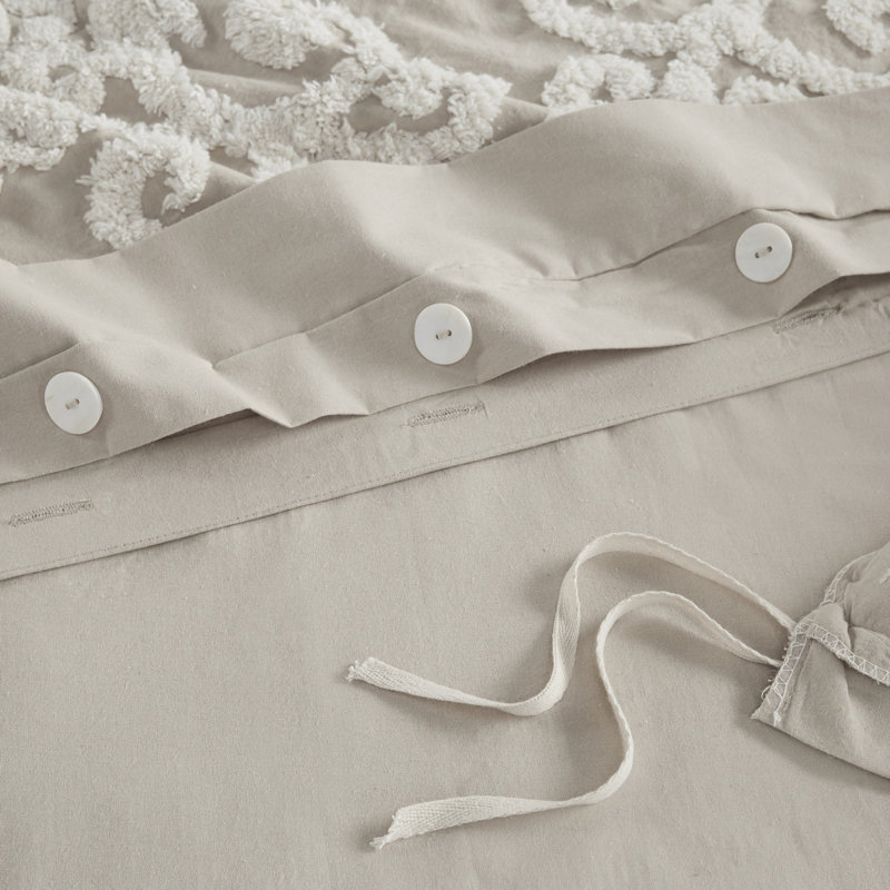 Ensemble de literie en coton élégant, très grand taupe, confort à la maison