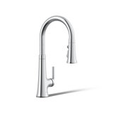 Tone Single Handle Pull Down Kitchen Sink Faucet with Three-Function Pull Down Sprayer