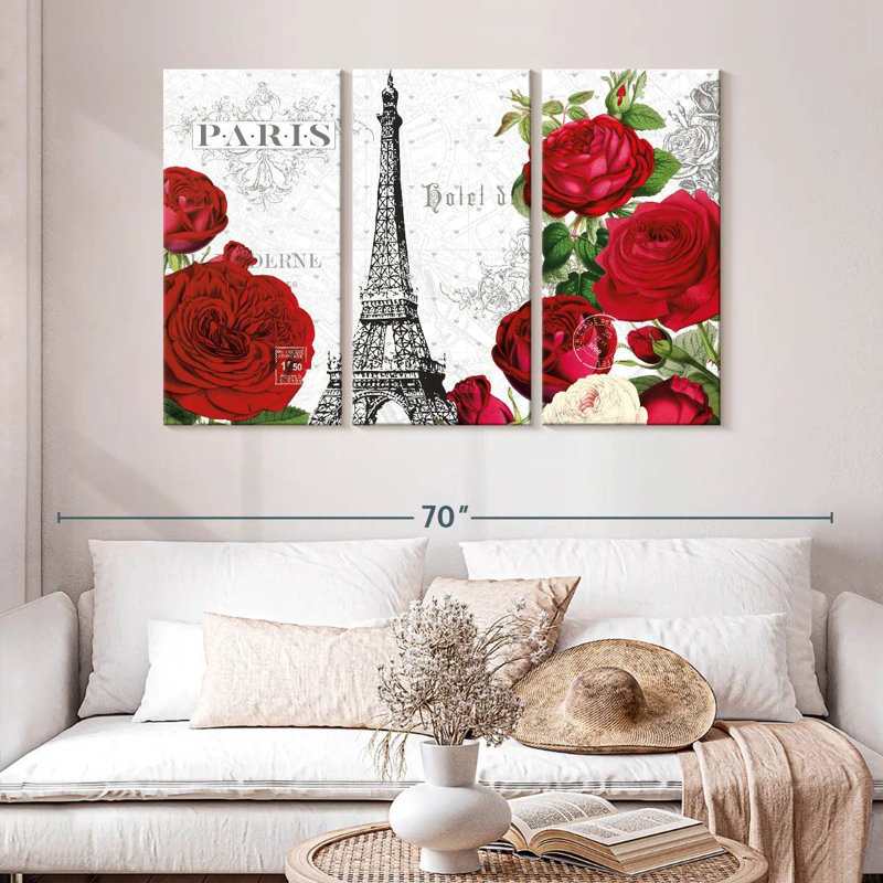 Lilie Rouge Paris I, H 32 po x l 50 po