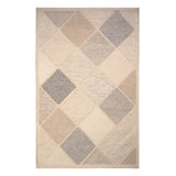 Rug & Kilim's Scandinavian Style Flat-Weave Gray Blue Geometric Pattern