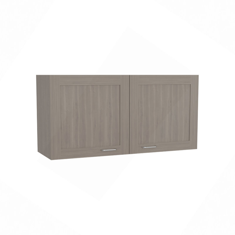 Armoire murale, double porte, large, une tablette, cuisine, armoire de rangement, Gris