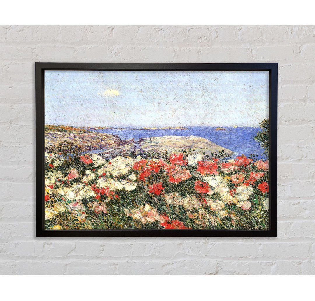 Hassam Poppies On The Isles Of Shoals von Childe Hassam - Einzelbildrahmen Kunstdrucke auf Leinwand