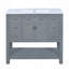 Meuble-lavabo 36 po avec lavabo supérieur, armoire de rangement moderne avec 2 portes à fermeture douce et 6 tiroirs, meuble-lavabo simple-115688333