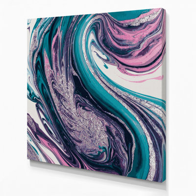 Abstrait art fluide sur toile grise 32