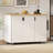 51" Fluted Kitchen Island With Drop Leaf, Farmhouse Accent Kitchen Island On Wheels With Internal Storage Rack, Rolling Kitchen Cart With Towel Rack For Kitchen, Dining Room Ash