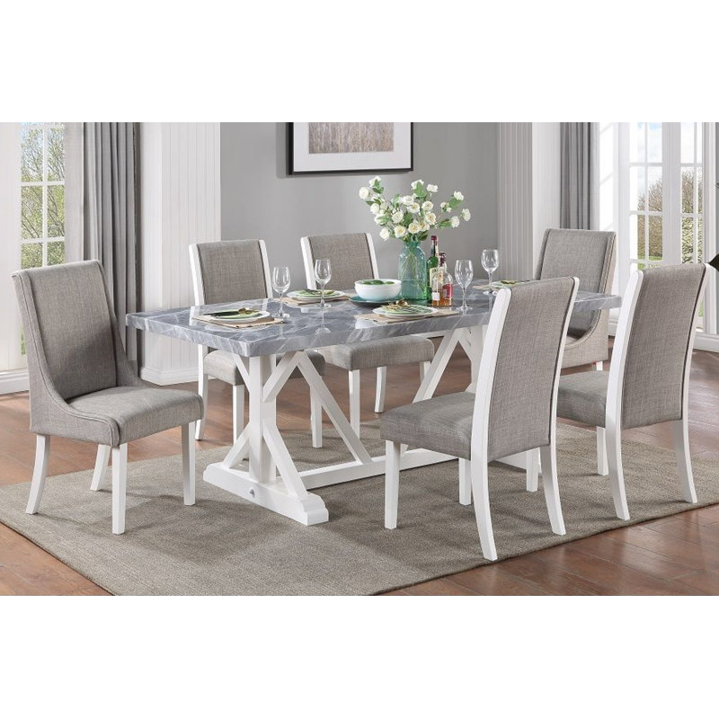 Shanella 6 - Person Trestle Dining Set