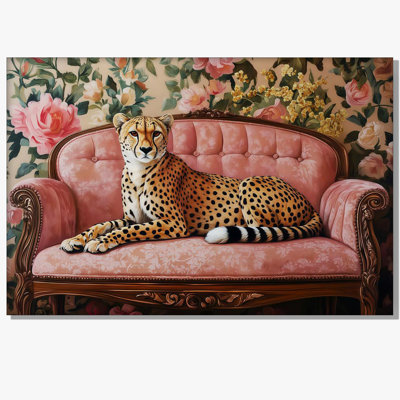 Esthétique rétro animal léopard peinture amusante salon