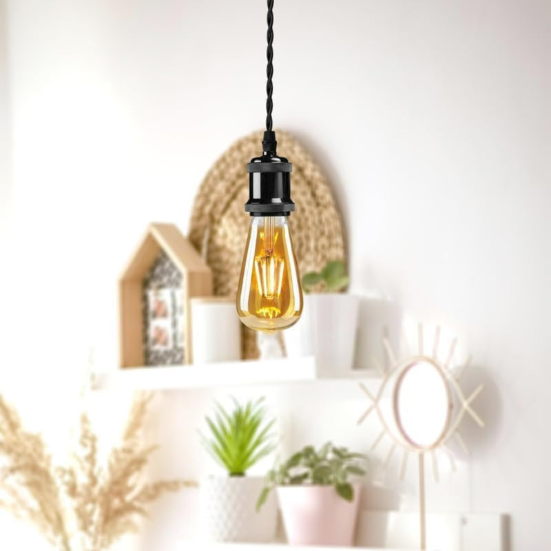 Annahy 1 - Light Single Pendant, Shiny Black