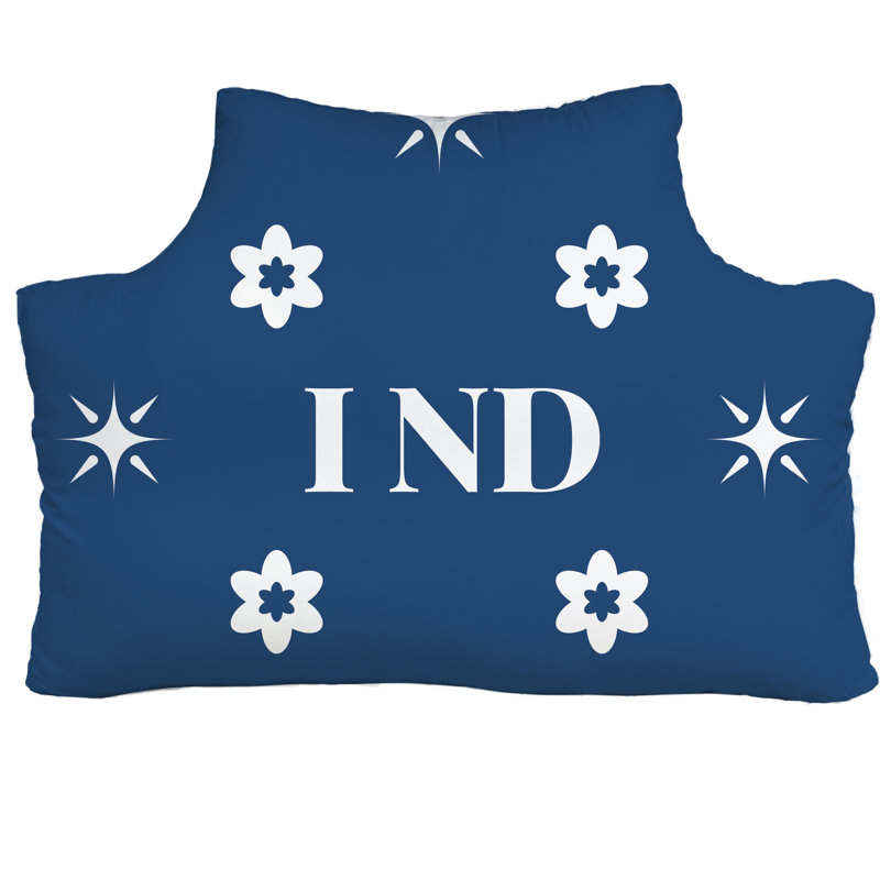 Tête de lit Indianapolis, Rectangle H 29,5 po x l 59,5 po, Bleu / blanc