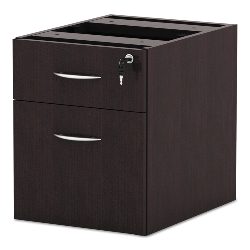 Espresso Lockable 2-Drawer Legal Size File Cabinet