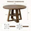 Table de salle à manger de 47 po en bois pour 4-6 personnes-152865500-152865501