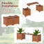 Boîte à fleurs en bois avec banc et base en teck à finition ouverte pour pots de fleurs